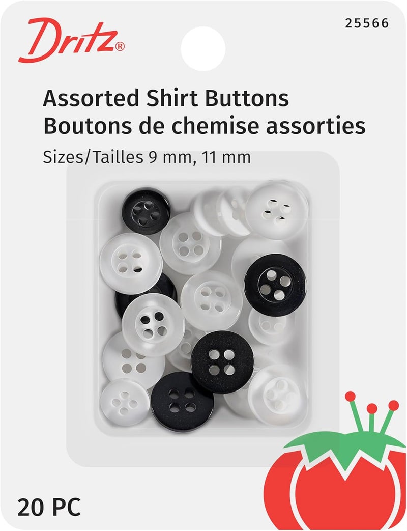 Dritz Dritz Assorted 9  11mm 20 pcs Shirt Buttons Count  - Image 1