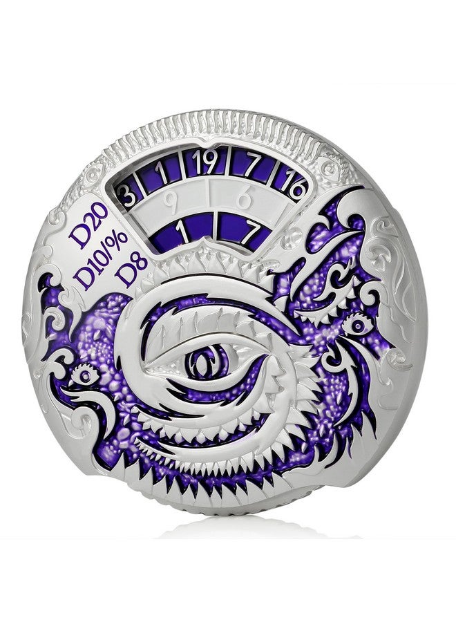 DNDND Dungeons And Dragons Roulette Spinner Dice 7-In-1 Spinner Metal D&D Dice Set With Gorgeous Gift Box For Dungeons And Dragon And Tabletop Game (Silver With Purple) - Image 2