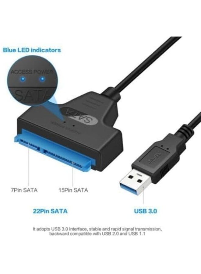Salab USB 3.0 to SATA Adapter Cable for 2.5" SSD HDD Drives - SATA to USB 3.0 External Converter and Cable, USB 3.0 - SATA converter - Image 4