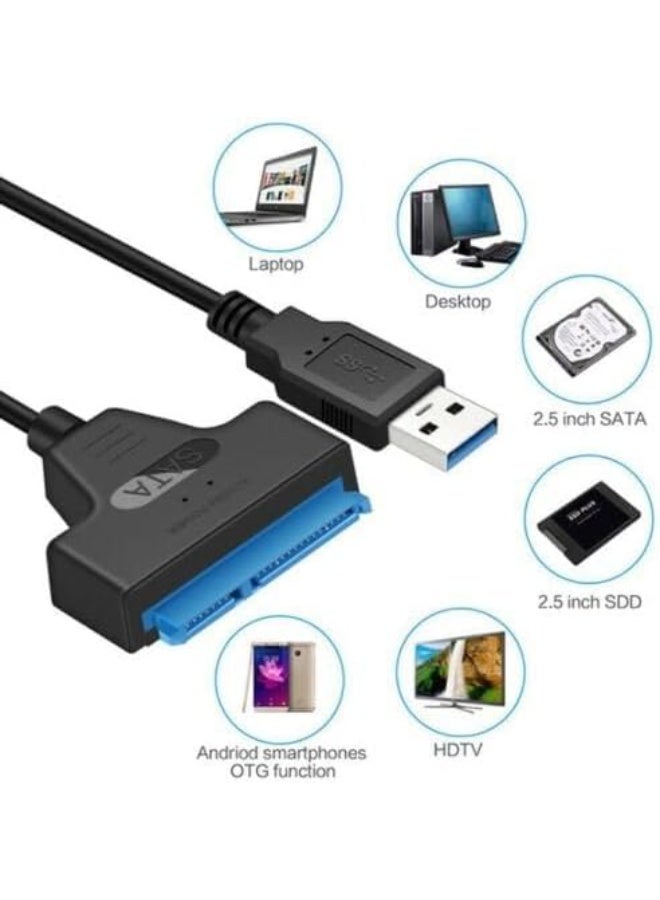 Salab USB 3.0 to SATA Adapter Cable for 2.5" SSD HDD Drives - SATA to USB 3.0 External Converter and Cable, USB 3.0 - SATA converter - Image 3
