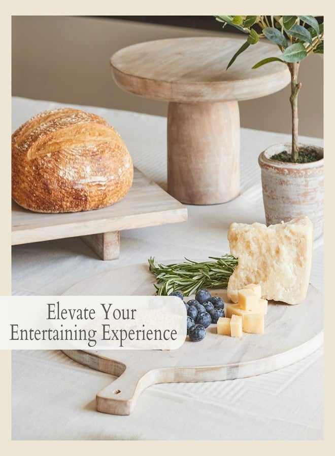 CG Hunter Wood Cutting Board 19in Handmade Round Serving & Chopping Board Paddle with Handle, Premium Home Decor Wooden Cutting Boards for Kitchen Display & Chopping, Light Wood - Image 5
