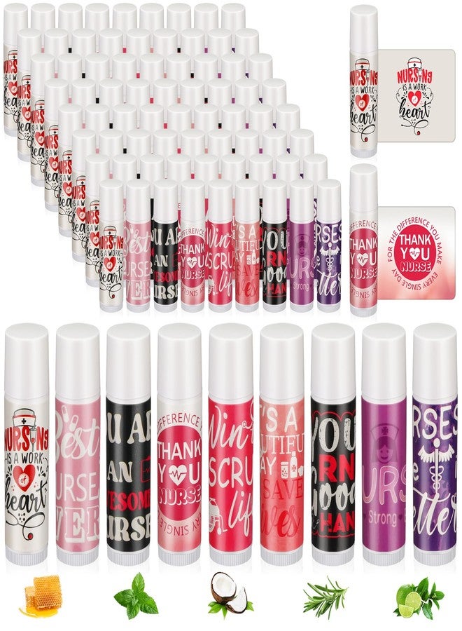 Dimsile 72 Sets 2026 CNA Week Gifts Bulk Lip Balm Party Nurse Appreciation Gifts with Bag and Card Thank you Nursing Favors for Nurse Coworker Staff Assistant Dental, 9 Styles - Image 1