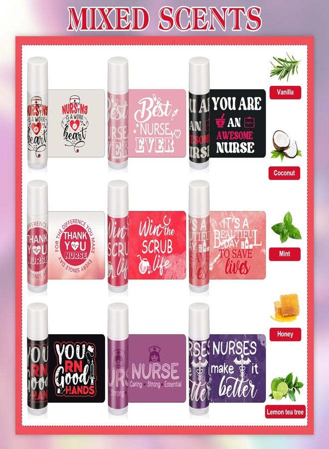 Dimsile 72 Sets 2026 CNA Week Gifts Bulk Lip Balm Party Nurse Appreciation Gifts with Bag and Card Thank you Nursing Favors for Nurse Coworker Staff Assistant Dental, 9 Styles - Image 3