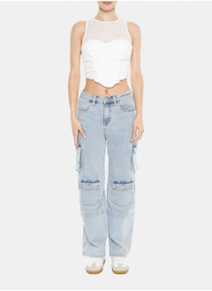FOREVER 21 Ruched V-Hem Crop Top  - Image 2