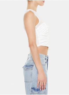 FOREVER 21 Ruched V-Hem Crop Top  - Image 3
