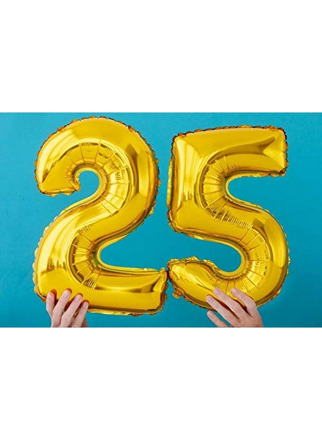بالونيستيكس بالون فويل سادة من Balloonistics، يحمل الرقم 25، مقاس 17 بوصة (ذهبي، عبوة من قطعتين) - Image 2