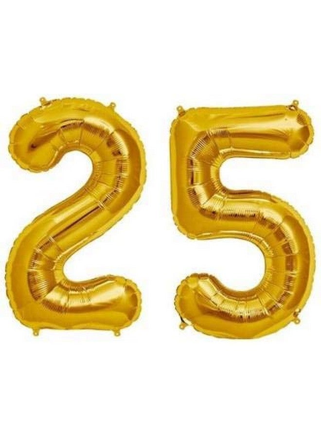 بالونيستيكس بالون فويل سادة من Balloonistics، يحمل الرقم 25، مقاس 17 بوصة (ذهبي، عبوة من قطعتين) - Image 1