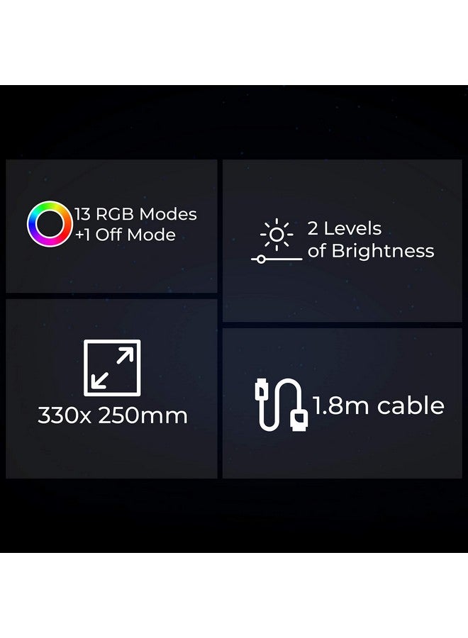 Zebronics Zeb-Blaze RGB Gaming Mouse Pad with Micro Weave Texture, 13 RGB Modes, Anti Slip Rubber Base (350x250mm) - Image 5