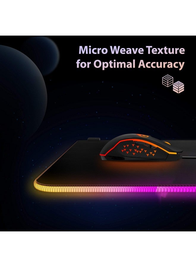 Zebronics Zeb-Blaze RGB Gaming Mouse Pad with Micro Weave Texture, 13 RGB Modes, Anti Slip Rubber Base (350x250mm) - Image 2