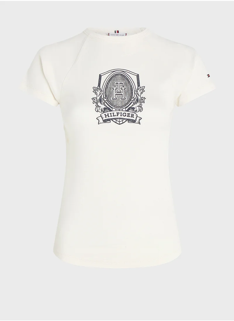 تومي هيلفيغر Crew Neck Logo T-Shirt