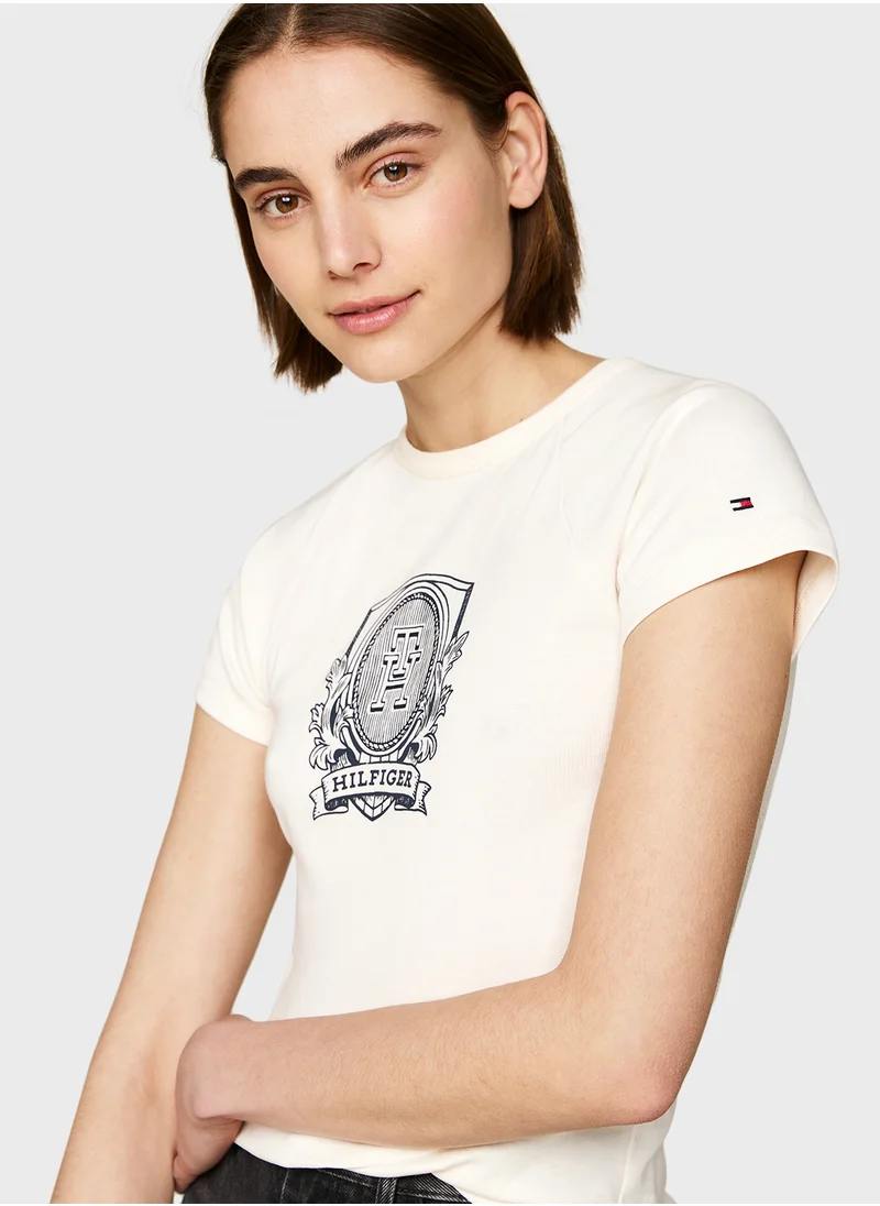 تومي هيلفيغر Crew Neck Logo T-Shirt