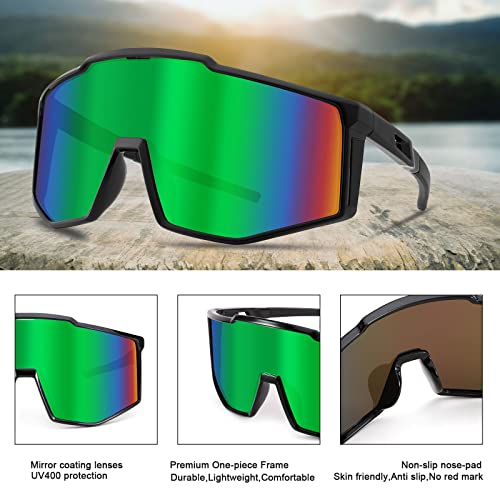 Karsaer Sports Sunglasses Wraparound Glasses 80s Visor Shield Baseball Sunglasses for Youth Kids Teens B5095 - Image 3