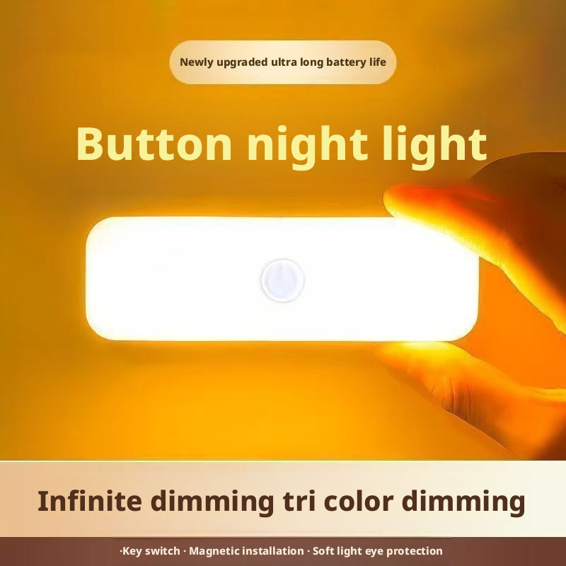 Magnetic Induction Night Light, Rechargeable Push Button, for Bedroom - Image 1