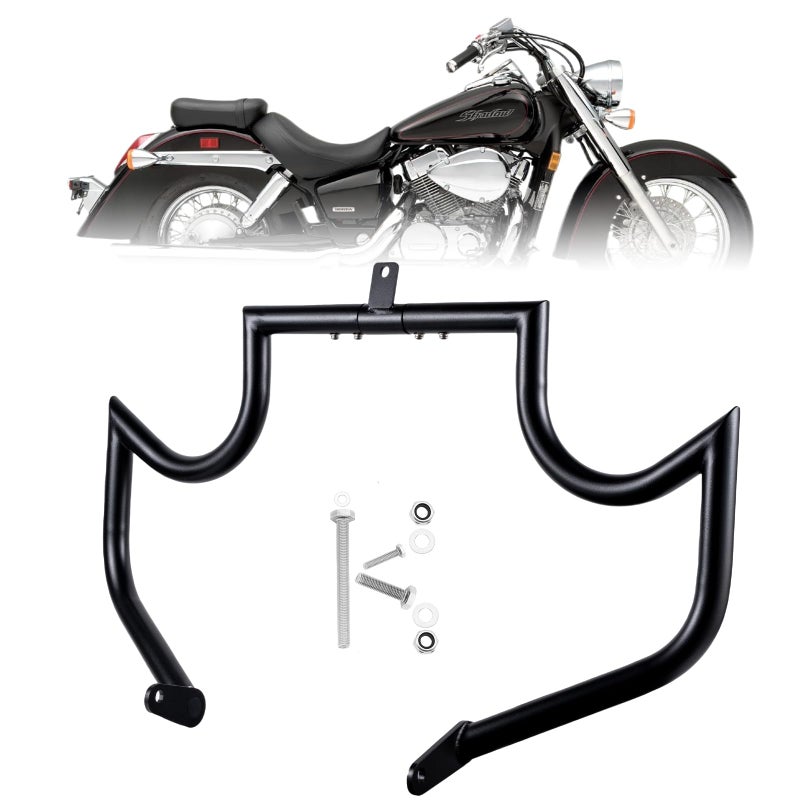 Kinglemc Crash Bar Engine Guard Highway Bar for Honda 750 VT750 VT750C VT400 Shadow Aero Phantom Spirit Mustache Black