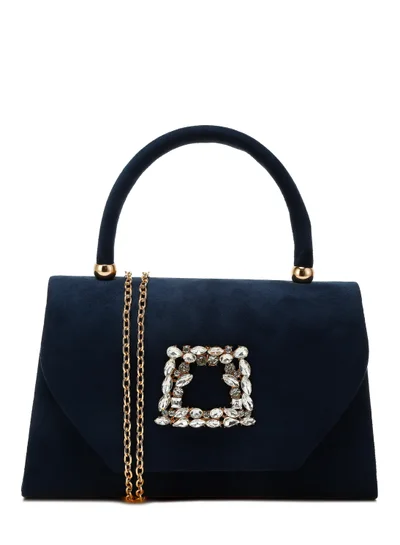 London Rag Mini Top Handle Brooch Bag in Navy