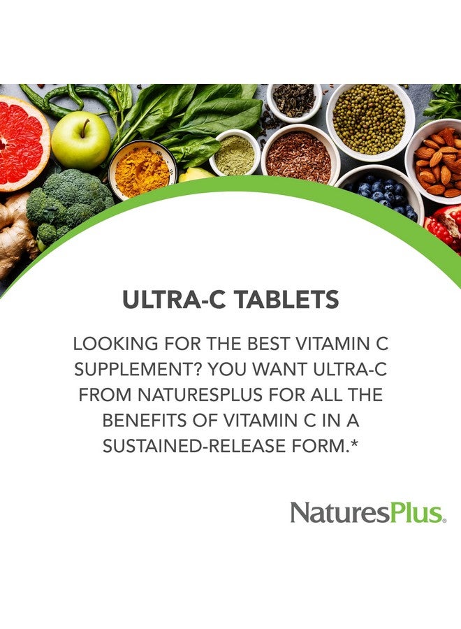 Natures Plus Ultra C W/Rose HIPS, Sustained Released - 2000 mg, 90 Vegetarian Tablets - Maximum Potency Immune Support, Antioxidant - Free-Radical Defense - Gluten-Free - 90 Servings - Image 3