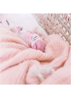 Crane BABY بطانية موسلين مكونة من 6 طبقات بلون وردة الصحراء  - Image 4