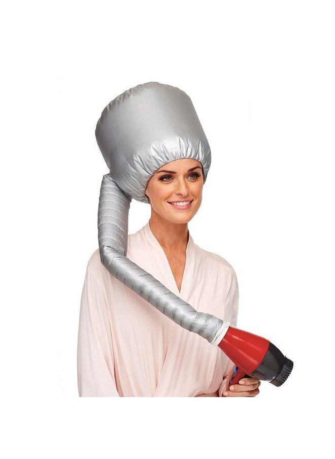 Beautyours Portable Hair Dryer Bonnet Attachment For Hair Styling, Hair Color, Hair Condition And More - Silver  - Image 1