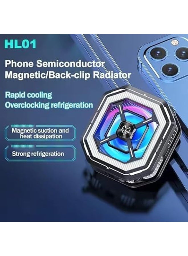 مبرد ICE Cooler HL01 للهواتف المحمولة المخصصة للألعاب - مروحة تبريد شبه موصلة مغناطيسية مزودة بمشبك خلفي، عالمية لأجهزة iPhone وAndroid، تصميم محمول خفيف الوزن مع كابل من النوع C - Image 4