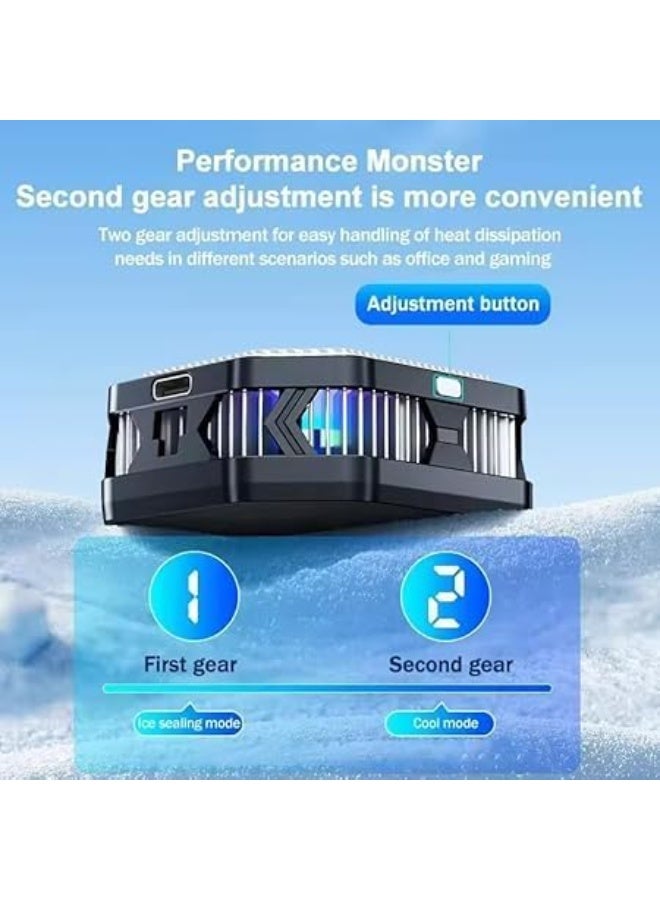 مبرد ICE Cooler HL01 للهواتف المحمولة المخصصة للألعاب - مروحة تبريد شبه موصلة مغناطيسية مزودة بمشبك خلفي، عالمية لأجهزة iPhone وAndroid، تصميم محمول خفيف الوزن مع كابل من النوع C - Image 3