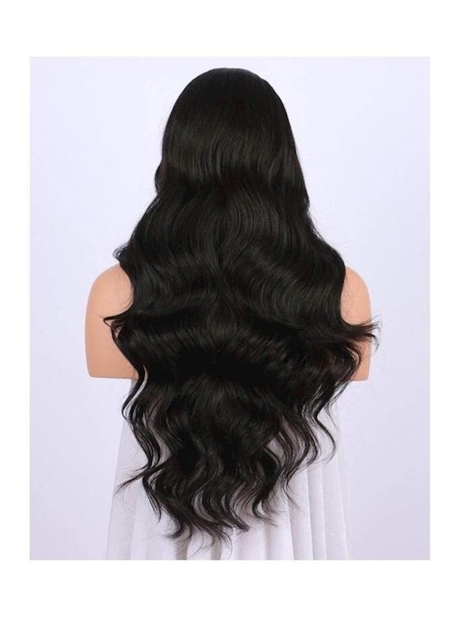 NIBEMINENT Long Curly And Wavy Hair Wig Black 24inch - Image 4