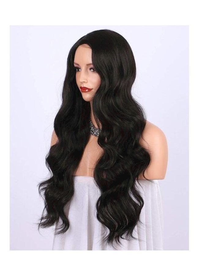 NIBEMINENT Long Curly And Wavy Hair Wig Black 24inch - Image 2