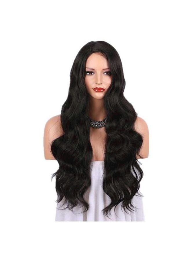 NIBEMINENT Long Curly And Wavy Hair Wig Black 24inch - Image 3