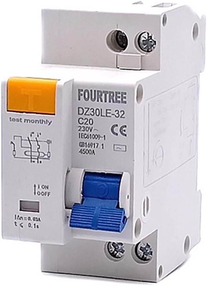 6A قاطع دائرة متبقي RCBO مع حماية من الحمل الزائد والدائرة القصيرة والتسرب 230V 1P N - Image 1