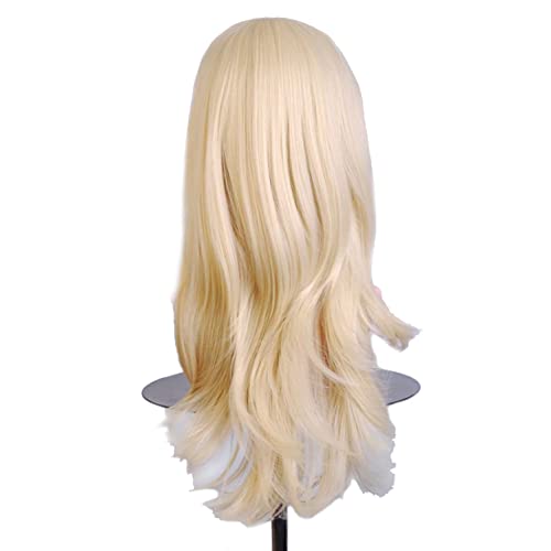 BERON Light Blonde Wigs 28 Inches Blond Wig Long Wavy Blonde Wig Cosplay Costume Wigs Wig Cap Included - Image 4