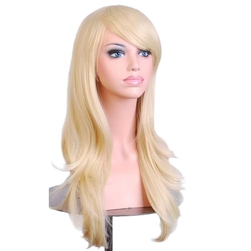 BERON Light Blonde Wigs 28 Inches Blond Wig Long Wavy Blonde Wig Cosplay Costume Wigs Wig Cap Included - Image 3