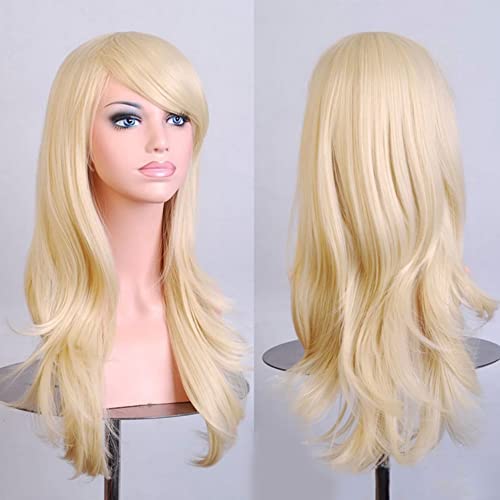 BERON Light Blonde Wigs 28 Inches Blond Wig Long Wavy Blonde Wig Cosplay Costume Wigs Wig Cap Included - Image 2
