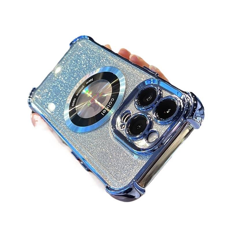 MS Acrylic MagSafe Case for iPhone 12 with Shockproof and Drop Protection plus Shockproof plus Strong Magnetic plus Gradient Glitter in Pink - Image 5