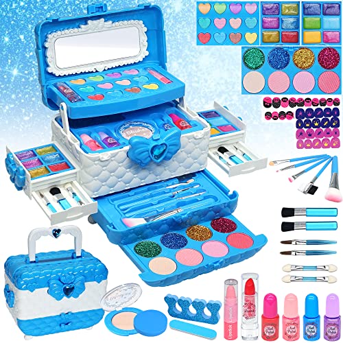 ROKKES Kids Makeup Sets for Girls  Kids Makeup Sets for Girls 58 Maquillaje para Nias Play Make Up Kit Toys for Little GirlPrincess Toddler Kid Stuff Ages312 Year Old Girl Birthday Gifts - Image 1