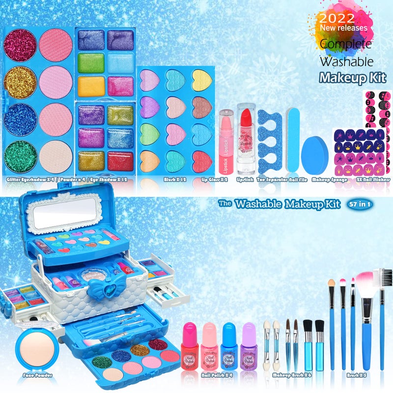 ROKKES Kids Makeup Sets for Girls  Kids Makeup Sets for Girls 58 Maquillaje para Nias Play Make Up Kit Toys for Little GirlPrincess Toddler Kid Stuff Ages312 Year Old Girl Birthday Gifts - Image 3