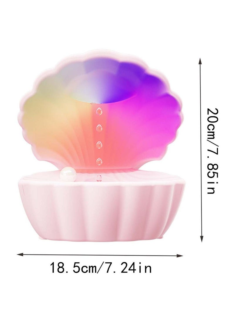 Generic - Humidifier with Bluetooth Speaker - Sea Shell Pearl Design, Colorful LED Lights, Raindrop Anxiety Stress Relief, Aromatherapy Diffuser for Home & Office, Cool Mist - Image 1