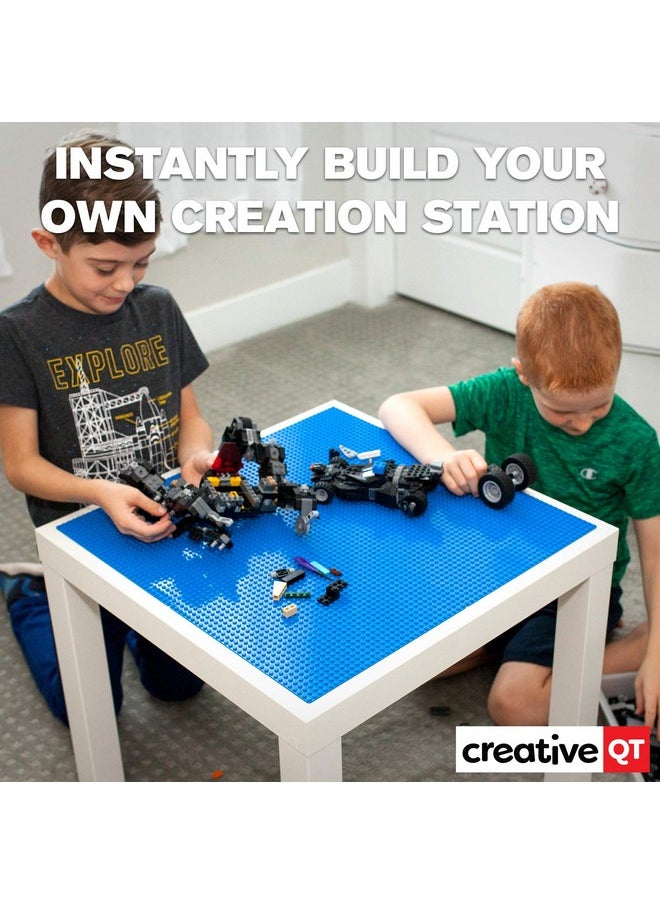 Creative QT Creative QT MakerBase, Blue, 2 Pack, 10”x10” Peel-and-Stick Toy Building Blocks Stackable Baseplates, Bases for Play Tables, Walls, and More, Compatible with All Major Brick Brands  - Image 2