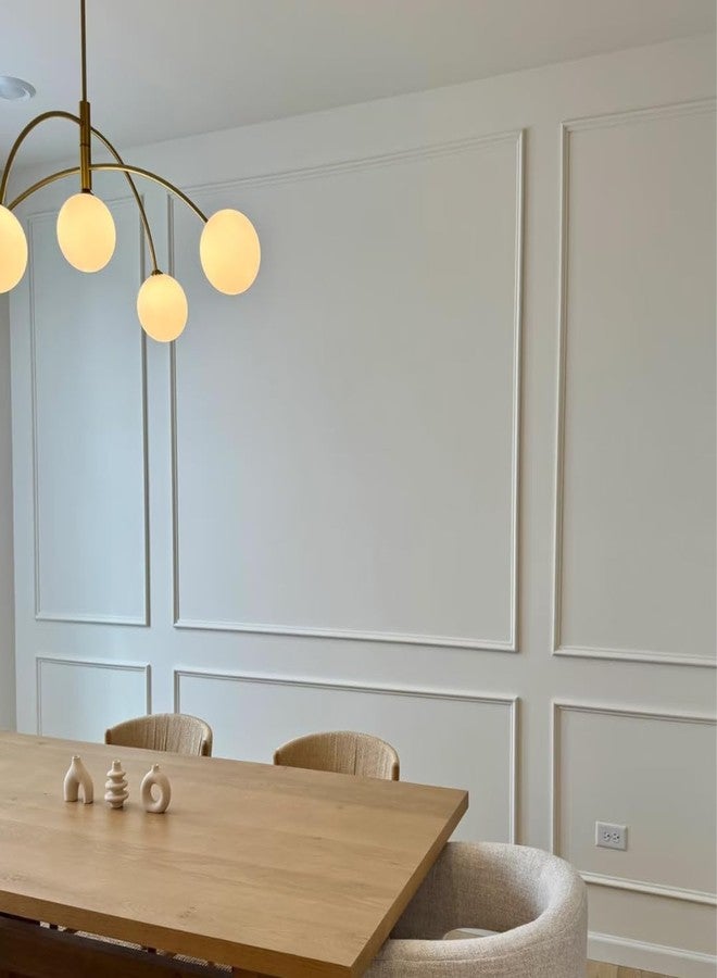 جي بي أم طقم قوالب الجدران القابلة للتقشير واللصق من JPM - طقم إطارات حائطية مسبقة القطع، مكون من 6 قطع | ألواح زخرفية ذاتية اللصق | تجديد الجدران والأبواب والممرات وغرفة المعيشة بنفسك (أبيض كلاسيكي) - Image 1