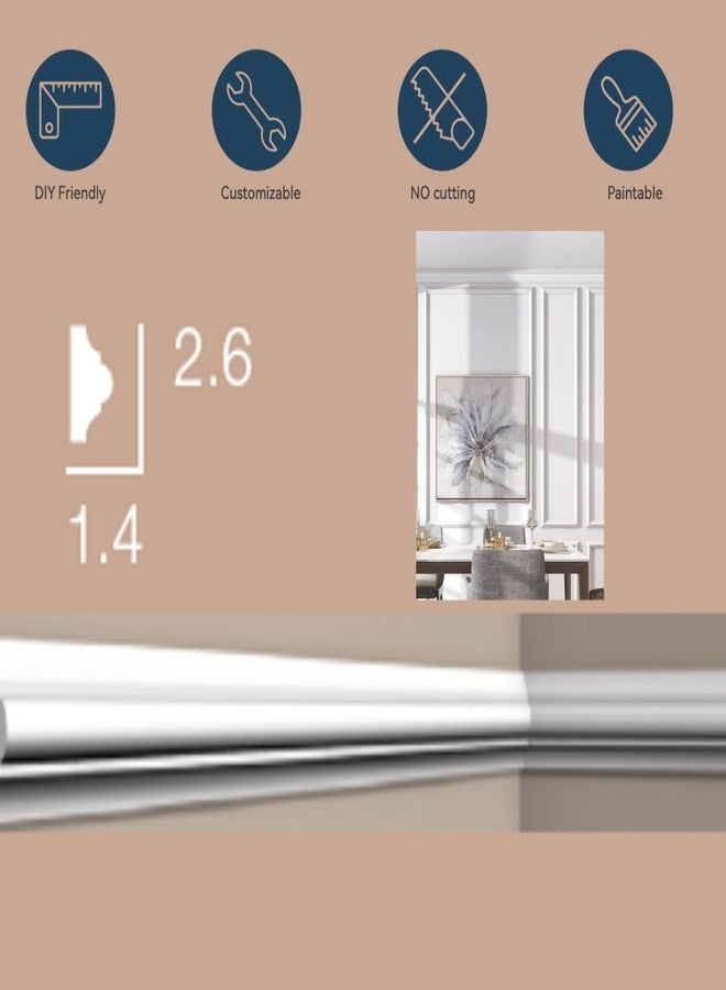 جي بي أم طقم قوالب الجدران القابلة للتقشير واللصق من JPM - طقم إطارات حائطية مسبقة القطع، مكون من 6 قطع | ألواح زخرفية ذاتية اللصق | تجديد الجدران والأبواب والممرات وغرفة المعيشة بنفسك (أبيض كلاسيكي) - Image 5
