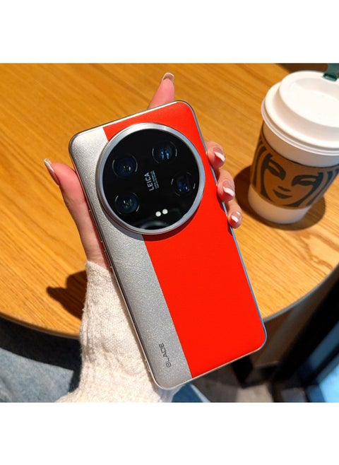 For Xiaomi 15ultra Mobile Phone Case Anti-fall For Xiaomi 15Ultra Protective Case For Xiaomi 15U Electroplated Case-Color:Silver And Red Stitching-Applicable Models:Redmi K80 [electroplating Model]