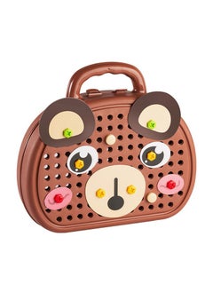 Y&D Tool Kit Box for Kids Children Screw and Drill Puzzle Toy set Creative DIY Building Puzzle Toy with Drill & Screw Driver Tool for Toddlers Boys Girls 203PCS (Bromn)  - Image 1
