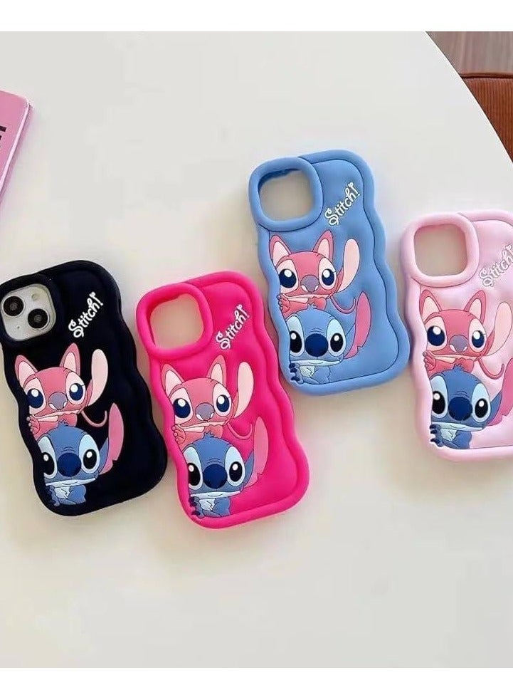 Stitch iPhone 14 Pro Max Case, 3D Soft Silicone Protective Phone Case for Women Girls Kids for iPhone 16 Pro Max 6.7 Inch Blue  - Image 2