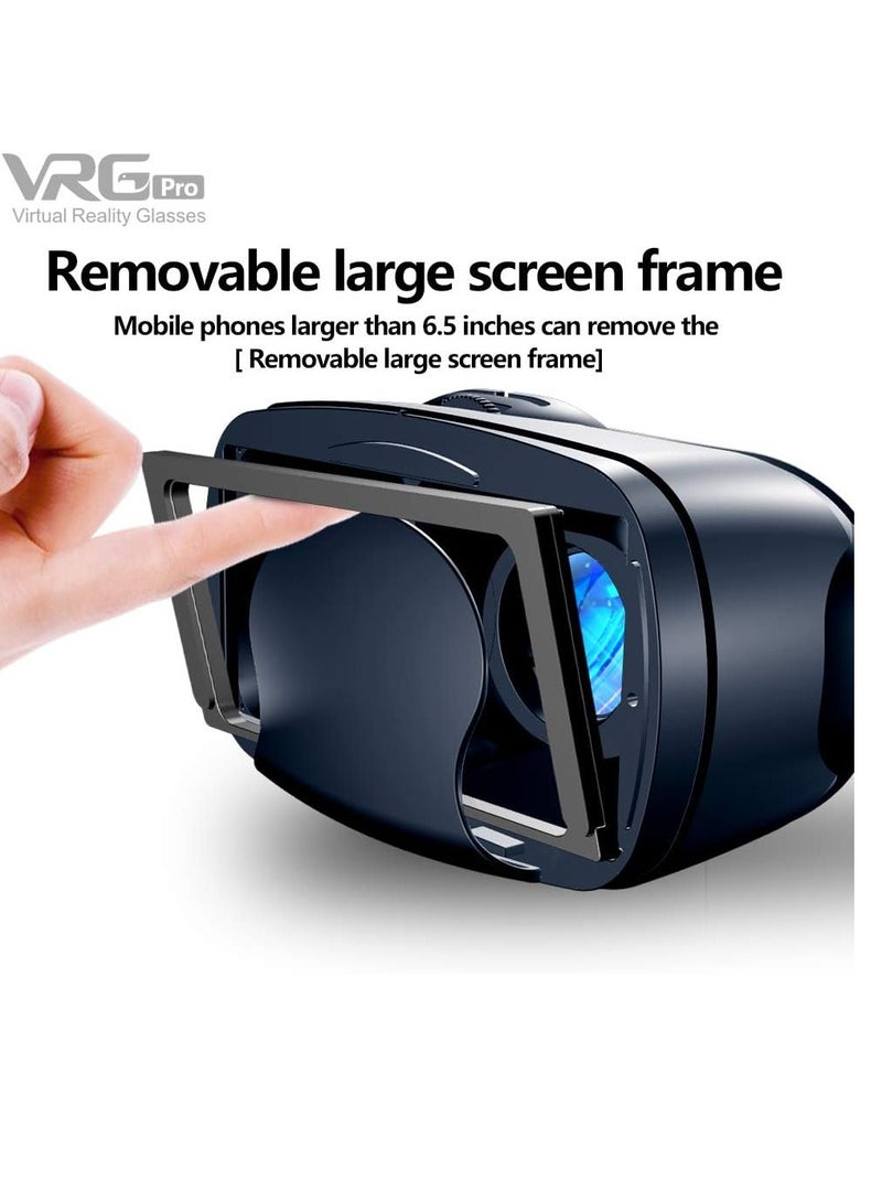 VR Headset with Controllers VR Glasses Compatible with 5.0-7.0 Inch iPhone and Android 3D HD Virtual Reality Headset with Anti-Blue Light Eye Protection Lenses Suitable for Kids and Adults - Image 2
