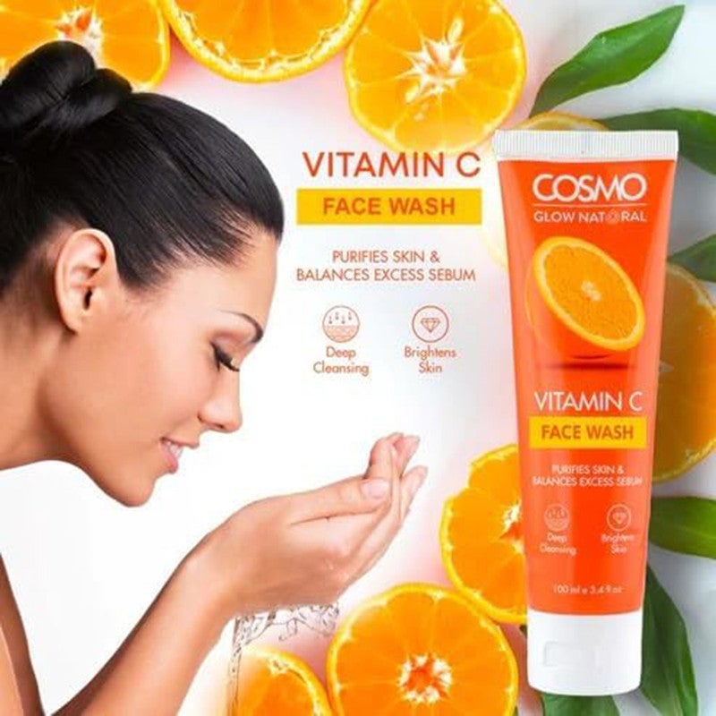 COSMO Vitamin C  Face Wash – 100ml - Image 3