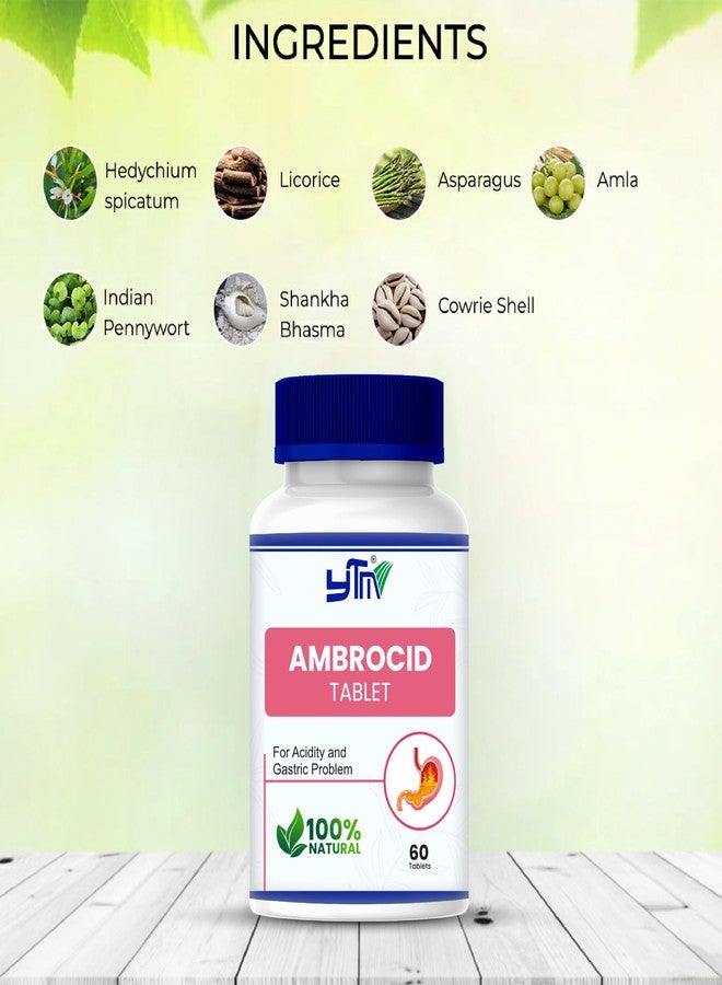 YTM AMBROCID Pack of 3 (180 pills) Relief from stomach pain, hyperacidity, appetite loss, improved digestion, and gastric irritation - Image 2