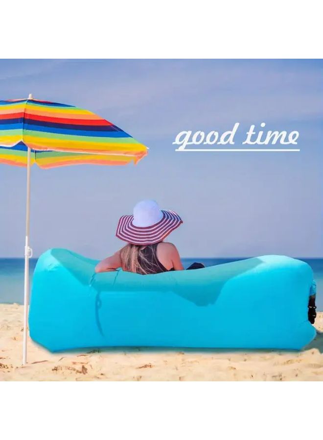 Purple Inflatable Lounge Chair Portable Outdoor Camping Air Sofa for Water Beach Grass Park Music Festival Sleeping Bag Air Mattress Lightweight Compact Design Quick Inflate Travel Couch Durable Fabric - Image 4