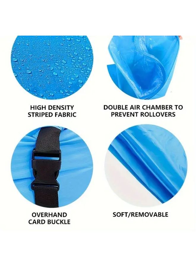 Purple Inflatable Lounge Chair Portable Outdoor Camping Air Sofa for Water Beach Grass Park Music Festival Sleeping Bag Air Mattress Lightweight Compact Design Quick Inflate Travel Couch Durable Fabric - Image 3