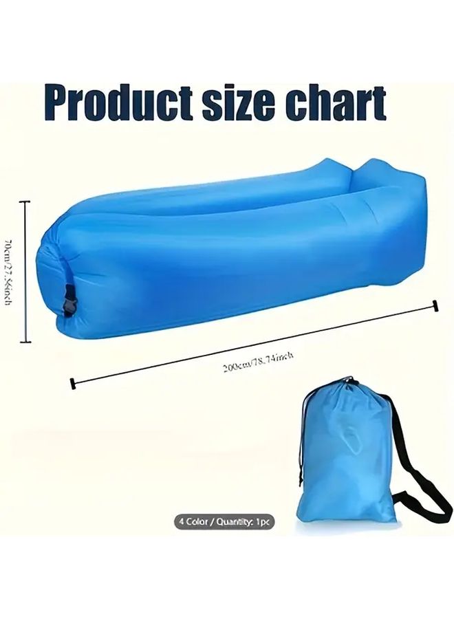 Purple Inflatable Lounge Chair Portable Outdoor Camping Air Sofa for Water Beach Grass Park Music Festival Sleeping Bag Air Mattress Lightweight Compact Design Quick Inflate Travel Couch Durable Fabric - Image 5