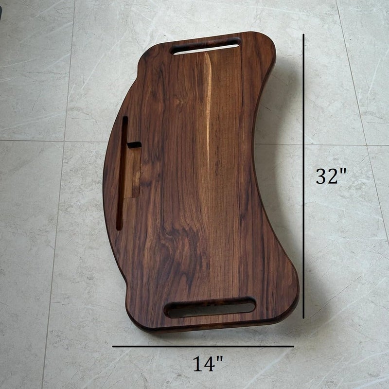 Runam Woods صينية/حامل حوض استحمام من خشب الصلب من رنام وودز، لصيانة مستلزمات الحمام، طاولة/رف صينية حوض مع حامل موبايل/تابلت، صينية حوض من خشب الشيشام. - Image 3