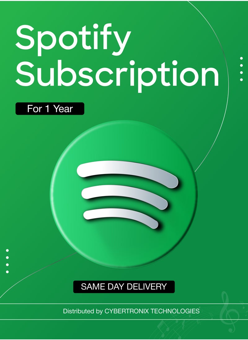 Spotify - Spotify Subscription – 1 Year | SAME DAY DELIVERY - Image 1