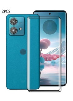 2 PCS Tempered Glass Screen Protector for Moto Edge 40 Neo,3D Full Coverage Tempered Glass with Film HD Clear Scratch Resistant Bubble-Free Phone Display Cover Accessory